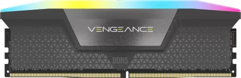 Photo de Kit Barrettes mémoire 32Go (2x16Go) DIMM DDR5 Corsair Vengeance RGB  6600MHz (Noir)