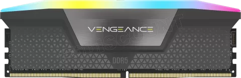 Photo de Kit Barrettes mémoire 32Go (2x16Go) DIMM DDR5 Corsair Vengeance RGB  7200MHz CL34 (Noir)