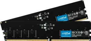 Photo de Kit Barrettes mémoire 32Go (2x16Go) DIMM DDR5 Crucial PC5-38400 (4800 MHz) (Noir)
