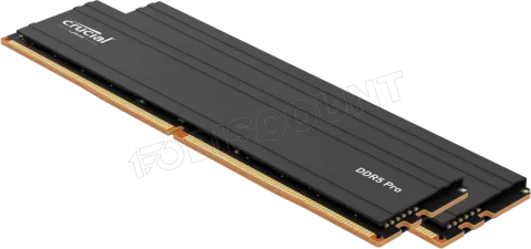 Photo de Kit Barrettes mémoire 32Go (2x16Go) DIMM DDR5 Crucial Pro  5600MHz (Noir)