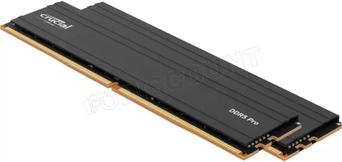 Photo de Kit Barrettes mémoire 32Go (2x16Go) DIMM DDR5 Crucial Pro 5600MHz (Noir)