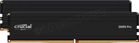 Photo de Kit Barrettes mémoire 32Go (2x16Go) DIMM DDR5 Crucial Pro 5600MHz (Noir)