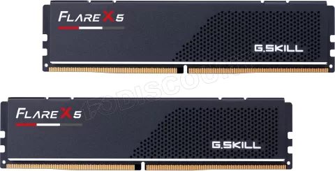 Photo de Kit Barrettes mémoire 32Go (2x16Go) DIMM DDR5 G.Skill Flare X5 5600MHz AMD Expo (Noir)