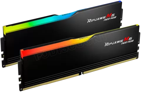 Photo de Kit Barrettes mémoire 32Go (2x16Go) DIMM DDR5 G.Skill Ripjaws M5 Neo RGB 6000MHz (Noir)