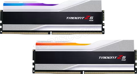 Photo de Kit Barrettes mémoire 32Go (2x16Go) DIMM DDR5 G.Skill Trident Z5 RGB  5600MHz (Argent)