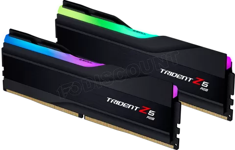 Photo de Kit Barrettes mémoire 32Go (2x16Go) DIMM DDR5 G.Skill Trident Z5 RGB 6000MHz (Noir) CL36
