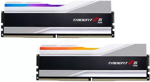 Photo de Kit Barrettes mémoire 32Go (2x16Go) DIMM DDR5 G.Skill Trident Z5 RGB 6800MHz (Argent)