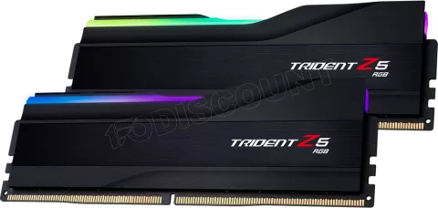 Photo de Kit Barrettes mémoire 32Go (2x16Go) DIMM DDR5 G.Skill Trident Z5 RGB 7600MHz (Noir)