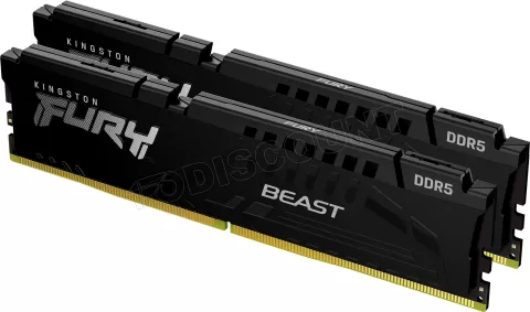 Photo de Kit Barrettes mémoire 32Go (2x16Go) DIMM DDR5 Kingston Fury Beast  5200MHz CL36 (Noir)