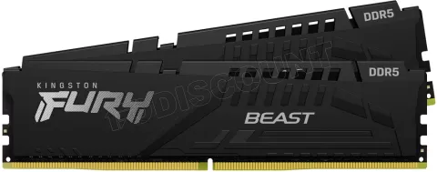 Photo de Kit Barrettes mémoire 32Go (2x16Go) DIMM DDR5 Kingston Fury Beast  5200MHz CL36 (Noir)