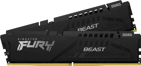 Photo de Kit Barrettes mémoire 32Go (2x16Go) DIMM DDR5 Kingston Fury Beast  5200MHz (Noir)