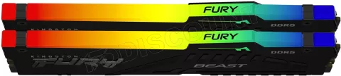 Photo de Kit Barrettes mémoire 32Go (2x16Go) DIMM DDR5 Kingston Fury Beast RGB 5600MHz (Noir)