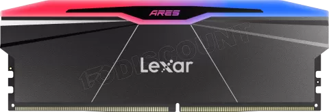 Photo de Kit Barrettes mémoire 32Go (2x16Go) DIMM DDR5 Lexar Ares 2nd Gen RGB 6400MHz C30 (Noir)