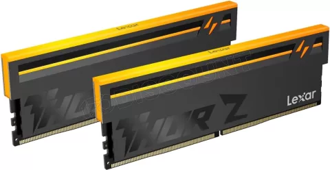 Photo de Kit Barrettes mémoire 32Go (2x16Go) DIMM DDR5 Lexar Thor 2nd Gen RGB 6000MHz CL38 (Noir)