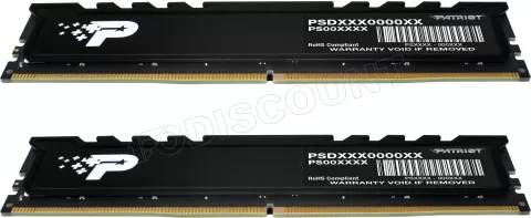Photo de Kit Barrettes mémoire 32Go (2x16Go) DIMM DDR5 Patriot Signature Line Premium  5600MHz (Noir)