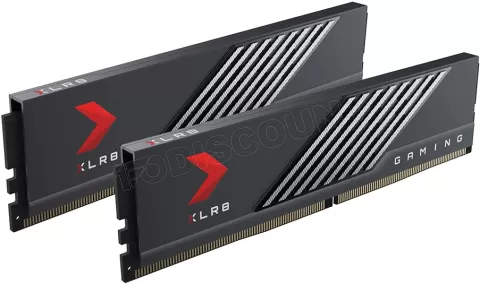 Photo de Kit Barrettes mémoire 32Go (2x16Go) DIMM DDR5 PNY XLR8 Gaming Mako 6400MHz (Noir)