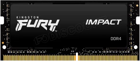 Photo de Kit Barrettes mémoire 32Go (2x16Go) SODIMM DDR4 Kingston Fury Impact  3200Mhz (Noir)