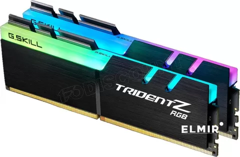 Photo de Kit Barrettes mémoire 32Go (4x8Go) DIMM DDR4 G.Skill Trident Z RGB PC4-19200 (2400 Mhz) (Noir)