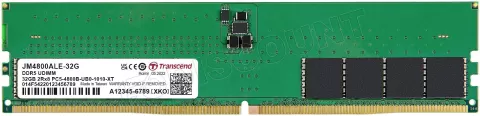 Photo de Kit Barrettes mémoire 32Go DIMM DDR5 Transcend JetRam 4800Mhz (Vert)