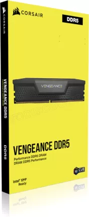 Photo de Kit Barrettes mémoire 48Go (2x24Go) DIMM DDR5 Corsair Vengeance 5200MHz (Noir)