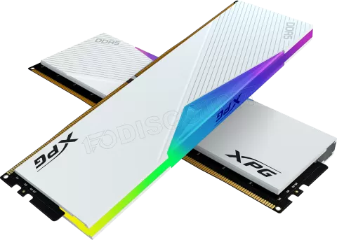 Photo de Kit Barrettes mémoire 64Go (2x32Go) DIMM DDR5 Adata XPG Lancer RGB  5600MHz (Blanc)