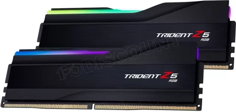 Photo de Kit Barrettes mémoire 64Go (2x32Go) DIMM DDR5 G.Skill Trident Z5 RGB 5600MHz (Noir)