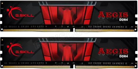 Photo de Kit Barrettes mémoire 8Go (2x4Go) DIMM DDR4 G.Skill Aegis  2400Mhz (Noir et Rouge)