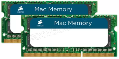 Photo de Kit Barrettes mémoire 8Go (2x4Go) SODIMM DDR3 Corsair Mac Memory PC3-12800 (1600MHz) (Vert)