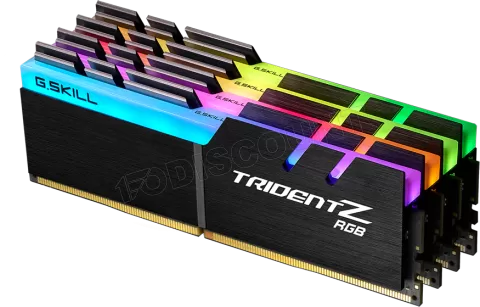 Photo de Kit Barrettes mémoire DIMM DDR4 G.Skill Trident Z RGB  3200Mhz 32Go (4x8Go) (Noir)