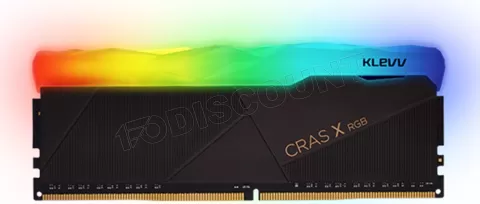 Photo de Kit Barrettes mémoire RAM DDR4 16Go (2x8Go) Klevv Cras X RGB  3200Mhz (Noir)