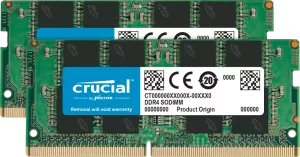 Photo de Kit Barrettes mémoire SODIMM DDR4 16Go (2x8Go) Crucial  3200Mhz (Vert)