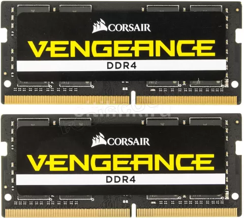 Photo de Kit Barrettes mémoire SODIMM DDR4 Corsair Vengeance  2400Mhz 16Go (2x8Go) (Noir)