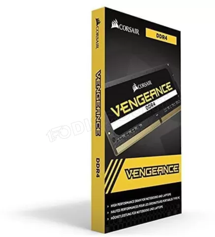 Photo de Kit Barrettes mémoire SODIMM DDR4 Corsair Vengeance PC4-21300 (2667 Mhz) 16Go (2x8Go) (Noir)