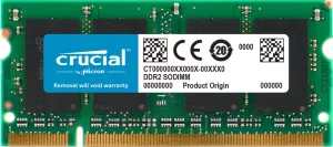 Photo de Kit de 2 Barrettes mémoire RAM SODIMM DDR2 4Go (2x2Go) Crucial 667MHz