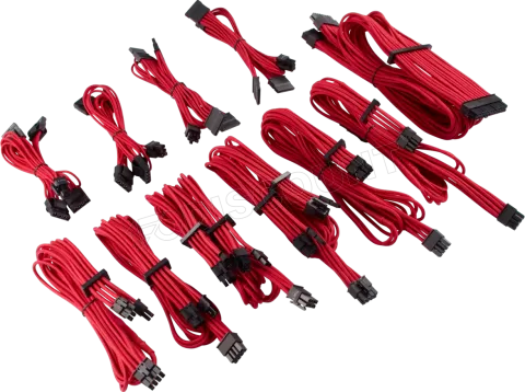 Photo de Kit de câbles modulaires Corsair Premium Pro (type 4 Gen.4) 60cm (Rouge)