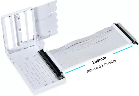 Photo de Kit Riser PCIe 4.0 16X Lian-Li avec support vertical et nappe 20cm (Blanc)