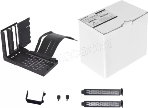 Photo de Kit Riser PCIe 4.0 16X Lian-Li avec support vertical et nappe 20cm (Noir)