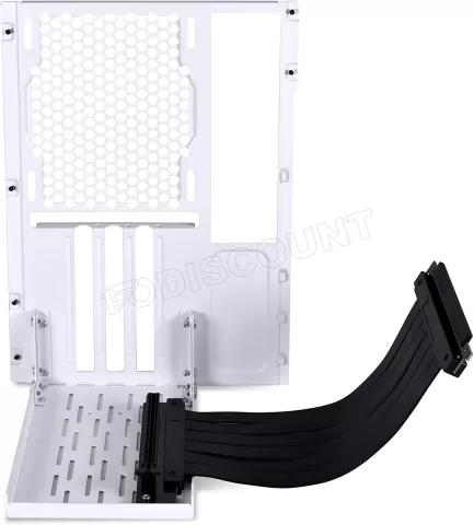 Photo de Kit Riser PCIe 4.0 16X Lian-Li pour O11 Dynamic Mini avec support vertical et nappe 20cm (Blanc)