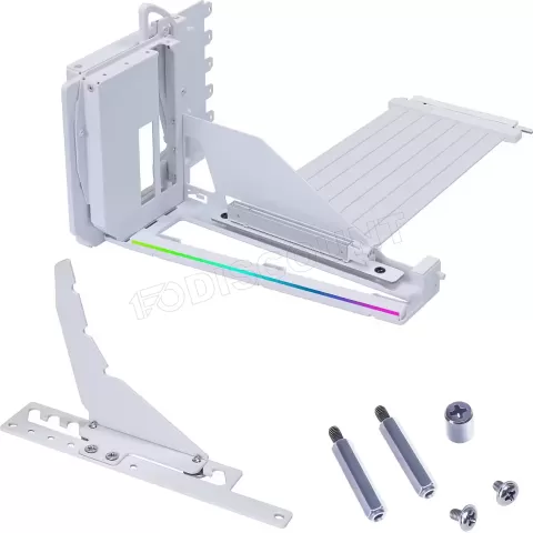 Photo de Kit Riser PCIe 5.0 16X Lian-Li V4 avec support vertical et nappe 20cm (Blanc)