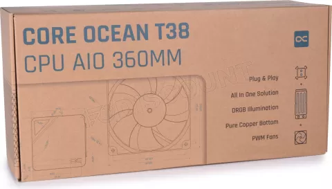Photo de Kit Watercooling AIO Alphacool Core Ocean T38 - 360mm (Noir)