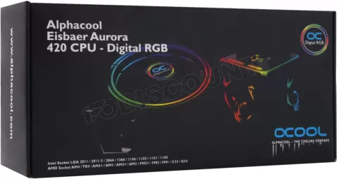 Photo de Kit Watercooling AIO Alphacool Eisbaer Aurora RGB - 420mm (Noir)