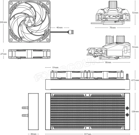 Photo de Kit Watercooling AIO Arctic Liquid Freezer II - 280mm (Noir)
