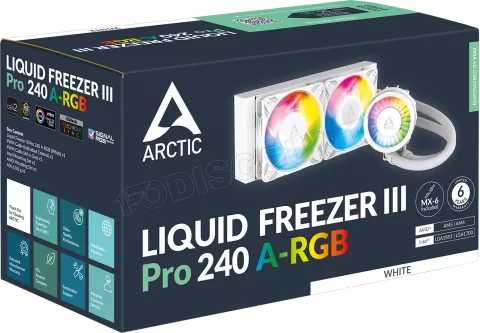 Photo de Kit Watercooling AIO Arctic Liquid Freezer III Pro RGB - 240mm (Blanc)