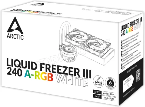 Photo de Kit Watercooling AIO Arctic Liquid Freezer III RGB - 240mm (Blanc)