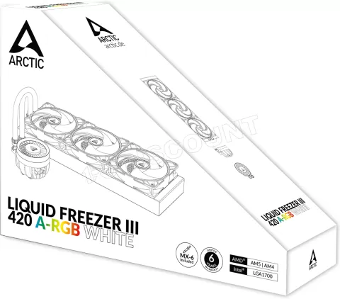 Photo de Kit Watercooling AIO Arctic Liquid Freezer III RGB - 420mm (Blanc)
