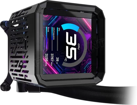 Photo de Kit Watercooling AIO ASRock Phantom Gaming LCD RGB - 360mm (Noir)