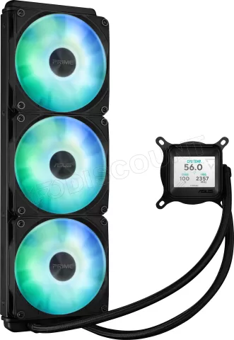 Photo de Kit Watercooling AIO Asus Prime LC 360 RGB LCD - 360mm (Noir)