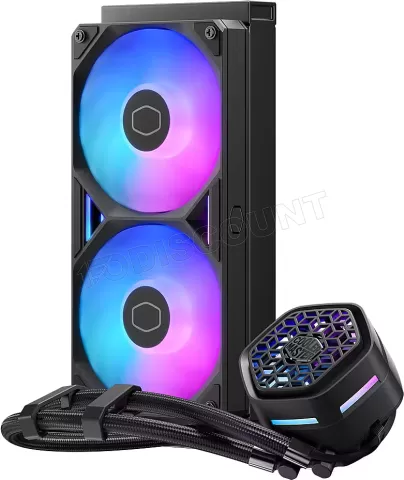 Photo de Kit Watercooling AIO Cooler Master MasterLiquid Atmos II VRM RGB - 240mm (Noir)