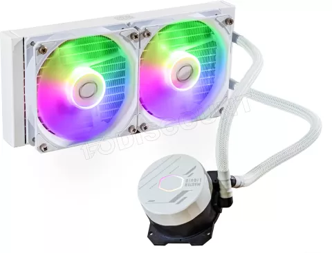 Photo de Kit Watercooling AIO Cooler Master MasterLiquid L Core RGB - 240mm (Blanc)