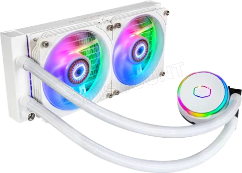 Photo de Kit Watercooling AIO Cooler Master MasterLiquid PL-Flux RGB - 240mm (Blanc)